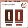 100 Pack Football Napkins Party Supplies - Rectangle Rugby Pattern Napkin Bulk, 3-Ply Brown Disposable Paper Hand Towels Napkins Set for Football Game Day Tailgate Party Favors Table Decorations view 3