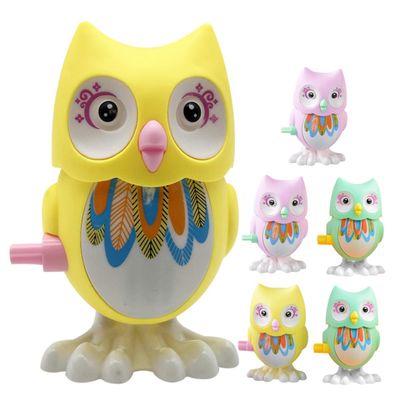 Abaodam 6pcs Wind-up Owl for Clockwork Animal Playthings with Safe Plastic Construction Cartoon Models to Enhance Tactile Skills and Educational Fun for Boys Random Color