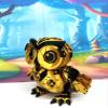 3D Printed Cyber Owl Figurine, Articulated Owl Bird Toy, 4" Gold and Black Cyber Owl, Posable and Movable Cyber Owl - ACO-Gold view 3