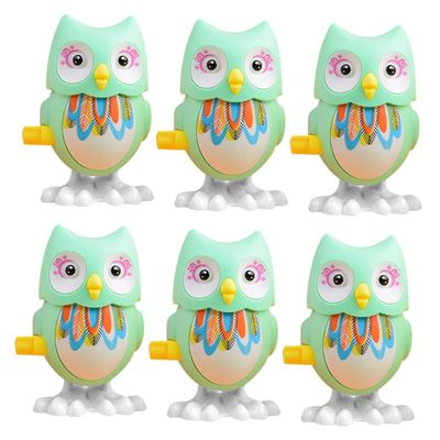 Abaodam 6pcs Wind-up Owl for Clockwork Jumping Playthings Safe Smooth Edges Fun Party Random Color