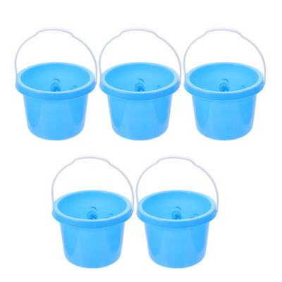 Abaodam 5Pcs Sand Buckets Portable Small Beach Pails with Comfortable Handles Material for Outdoor Sand Play and Water Fun