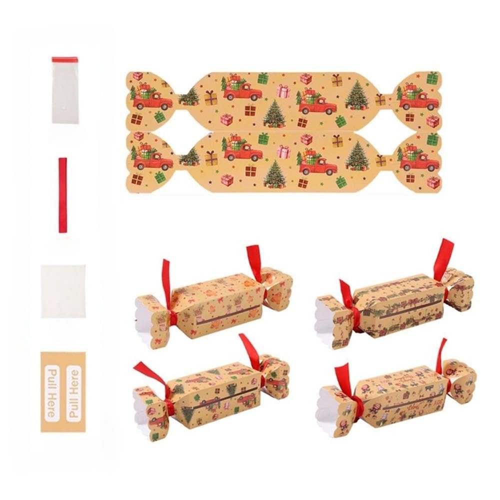 4PCS Christmas Money Box for Cash Gift Pull,Creative DIY Candy Christmas Money Holders for Cash, Funny Surprise Mone-y Boxes with 40P Transparent Bags for Cas-h Pull, Fun Holiday Party Gift