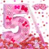 Pink Bow 5th Birthday Decorations, 15.75inch Bow Number 5 Piata with Blindfold Stick and Confetti for Pink Bow Birthday Party Supplies (5) view 1
