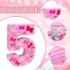 Pink Bow 5th Birthday Decorations, 15.75inch Bow Number 5 Piata with Blindfold Stick and Confetti for Pink Bow Birthday Party Supplies (5) view 3