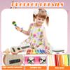 40 Pcs Musical Instruments Sets Included Wood Guitar Xylophone 2 Tambourine 6 Hand Bell 6 Wood Sounder 6 Castanets 6 Maracas 6 Rattles 6 laps for Preschool Educational Music Learning view 3