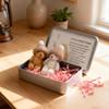 2PCS Little Worry Bear in Tin Box with Hat, Handmade Positive Small Plush Bear in A Box with Encouragement Little Card, Cute Inspirational Gifts Doll for Office Desk Decor & Birthday Party Favor view 3