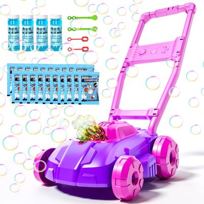 BLmukce Bubble Lawn Mower for Kids Toddler 1-3 Years Old, Outdoor Play Bubble Blower Toy for Girl Boy Baby, Easter Birthday Gift for 1 2 Year Old Kids, Automatic Bubble Machine Toys for Garden Yard