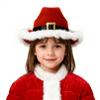 iiniim Faux Fur Santa Cowboy Hat Premium Christmas Western Hat with Embroidery Details for Children Holiday Performance Red One Size view 4