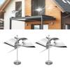 2 PCS Reflective Wind Powered Scare Devices, Stainless Steel Rotate Pinwheel, Quiet Bird Scare Devices for All Weather Use, Ideal for Gardens and Yards view 3