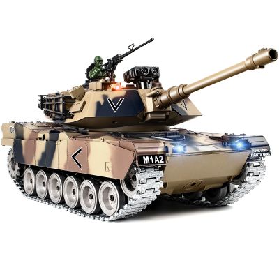 Supdex 1:18 RC Tank, 2.4G US Metal M1A2 Remote Control Tank That Shoot BBS Model Toys, Army Toy with Smoke, Lights, Sound and Recoil,Military RC Vehicle for Adults and Kids 6+ Year Old