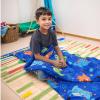 Toddler Nap Mat with Pillow and Minky Blanket, Large 54.7''x33.4'' Kids Sleeping Bag, Washable, Roll up, Sleeping Mat for Boys & Girls, for Daycare Preschool, Kindergarten, CampingDinosaur view 2