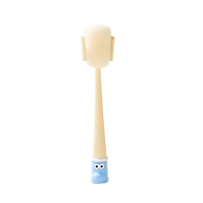 5-in-1 Multifunctional Cup Brush, Bottle Cleaning Set with Rim Brush, Gap Brush, Silicone Head, Sponge Head and Straw Brush (Blue)