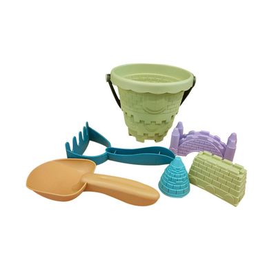 Beaupretty Sand with Castle Molds Outdoor Beach Bucket for Creative Sand Activities Pail Beach for Small Accessories Included Random Color
