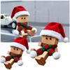 Shaking Wooden Man Figurine,Shaking Feet Wooden Santa Doll with Christmas Hat and Scarf,Fun Wood Shake Doll with 12PCS Magnetic Expressions,Car Dashboard Decorations Gifts for Friends view 1