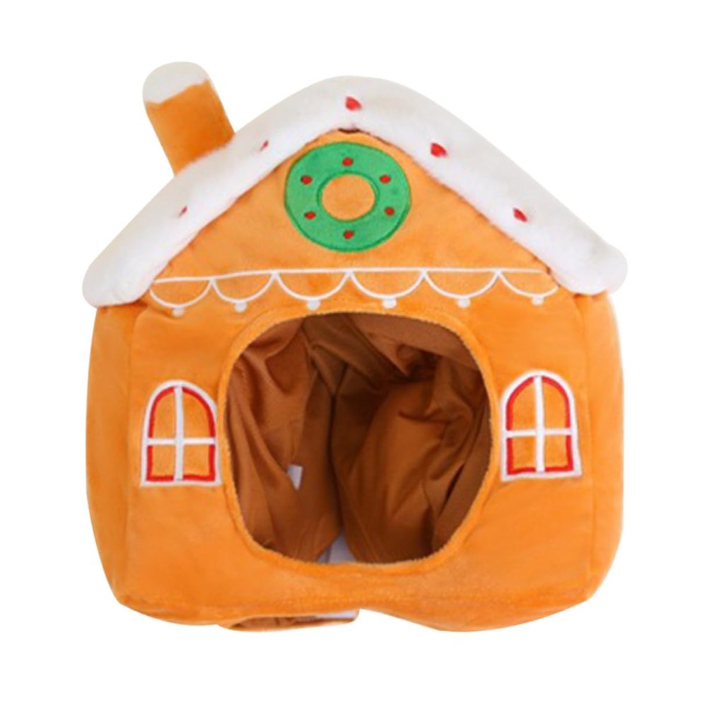 Beaupretty Christmas Gingerbread House Headgear Lightweight Comfortable Holiday Party Hat for Adults Reusable Xmas Celebration Accessory with Bright Cartoon Design