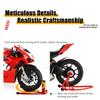 1/6 Scale Alloy Dynamic Motorcycle Model - Simulation Bike with Ignition System Smoke Spray, Immersive Light & Sound Effects, Gift for Enthusiasts (Red) view 3