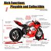 1/6 Scale Alloy Dynamic Motorcycle Model - Simulation Bike with Ignition System Smoke Spray, Immersive Light & Sound Effects, Gift for Enthusiasts (Red) view 4