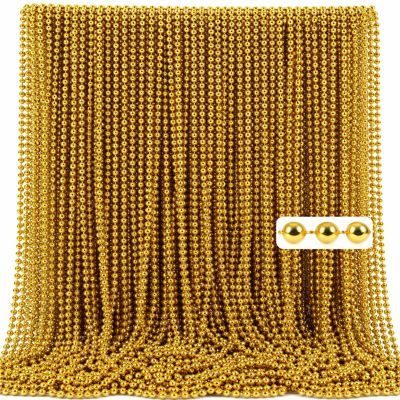 Ecally 400 Pcs Mardi Gras Beads Necklaces Bulk Gold Metallic Colors 33" 5mm Party Necklaces Colorful Carnival Parade Beads for Party Favors Costume Accessories Festival Decorations for Men Women