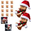 EIRZNGXQ Christmas Shaking Wooden Man, Magnetic Face Christmas Shaking Wooden Man Figurine with 12 Magnetic Expressions, Hats & Scarves, Handmade Funny Dashboard Figurine for Car Decor (red 2pcs) view 1