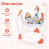 HONEY JOY Baby Bouncer Activity Center, Infant Jumper and Table w/ 360 Rotary Seat, 3 Adjustable Heights, Music, Lights, Sounds & Developmental Toys, Activity Center for Babies 6+ Months (Orange) view 3