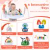 HONEY JOY Baby Bouncer Activity Center, Infant Jumper and Table w/ 360 Rotary Seat, 3 Adjustable Heights, Music, Lights, Sounds & Developmental Toys, Activity Center for Babies 6+ Months (Orange) view 4