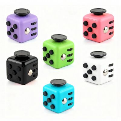 6 Pack Fidget Cube & Infinity Cube Toys for Adults & Kids, Multi-Sided Sensory Anxiety Relief Toys for ADD, ADHD, OCD, Autism - Cool Handheld Fidget Gadgets for Stress and Focus (Pure)