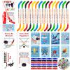 30 Set Valentines Gift Hockey Party Favors Includes Multicolor Hockey Stick Pencils Mini Notebooks Sports Notepads Hockey Bracelet Exchange Classroom Rewards Prizes Party Supplies Goodie Bags view 1