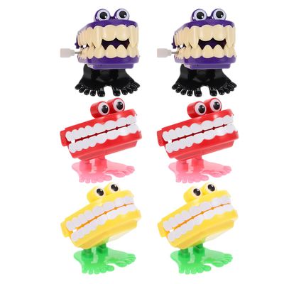 GALPADA 6pcs Wind-up Chattering Teeth with Eyes and Feet Halloween Party Favor for Boys and Portable Novelty Gifts for Birthday and Holiday Fun