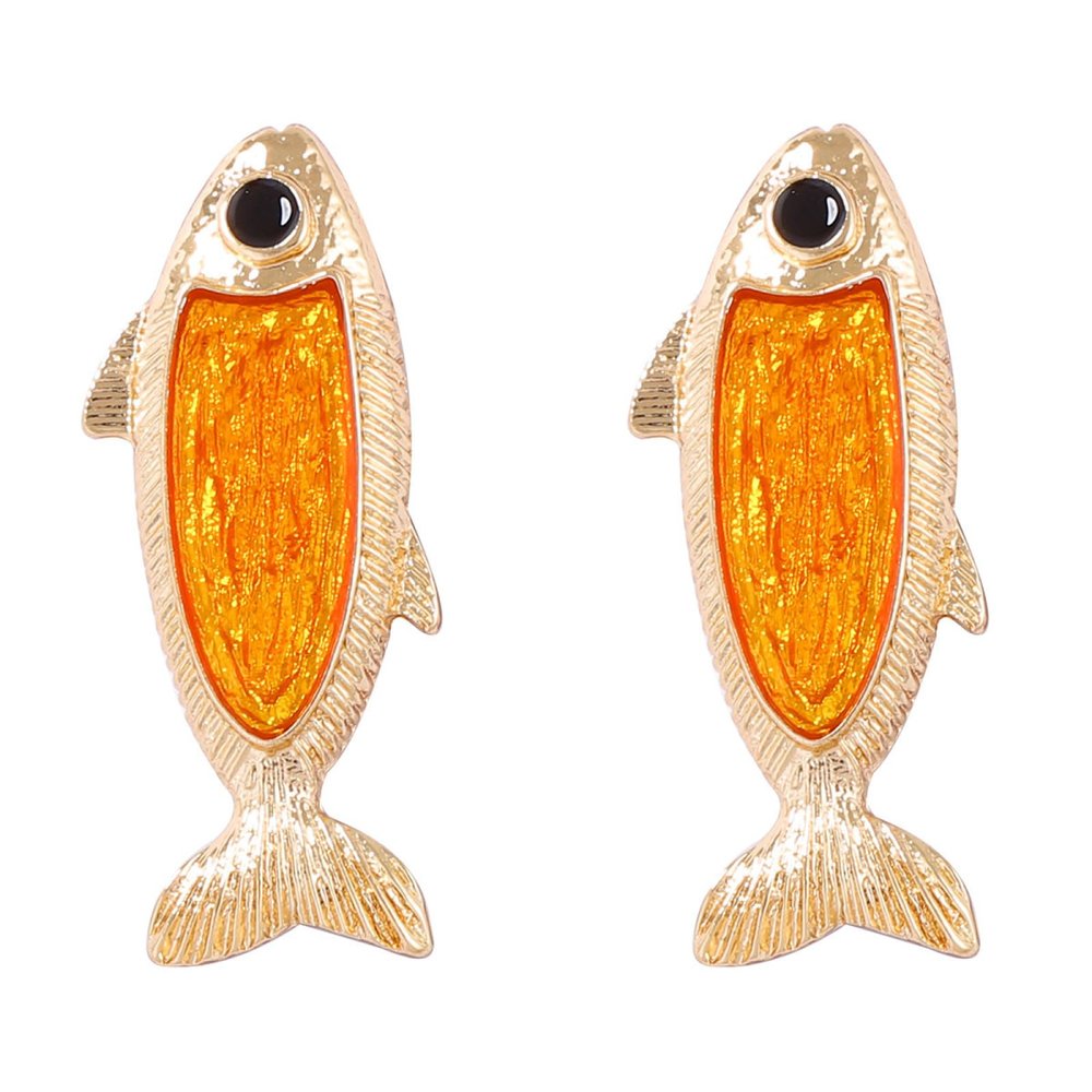 4.8 * 2cm Vintage Alloy Bohemian Earrings For Women,orange,4.8 * 2cm