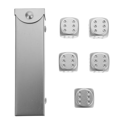 Abaodam Aluminium Alloy Small Dice Lightweight Party Game Props for Bars Family Gatherings Portable Silver Metal Dice for Drinking and Festival Fun