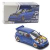 1:64 Diecast Model Car Compatible with Honda Civic EG6 w/No Hood Pandem Blue Limited Edition by Pop Race PR640174 view 1