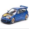 1:64 Diecast Model Car Compatible with Honda Civic EG6 w/No Hood Pandem Blue Limited Edition by Pop Race PR640174 view 2