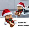 EIRZNGXQ Christmas Shaking Wooden Man, Magnetic Face Christmas Shaking Wooden Man Figurine with 12 Magnetic Expressions, Hats & Scarves, Handmade Funny Dashboard Figurine for Car Decor (red 3pcs) view 4