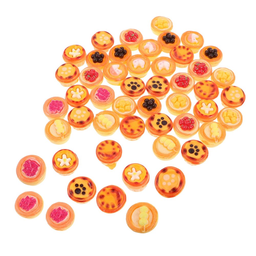 Toddmomy 10PCS Miniature Egg Tart Dollhouse Food Models Realistic Mini Dessert Props for Dollhouse Party Pretend Play Kitchen Accessories Cooking Game Supplies