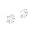 6.3 * 4.6cm Retro Metal Leaf Alloy Earrings,silvery,6.3 * 4.6cm view 1
