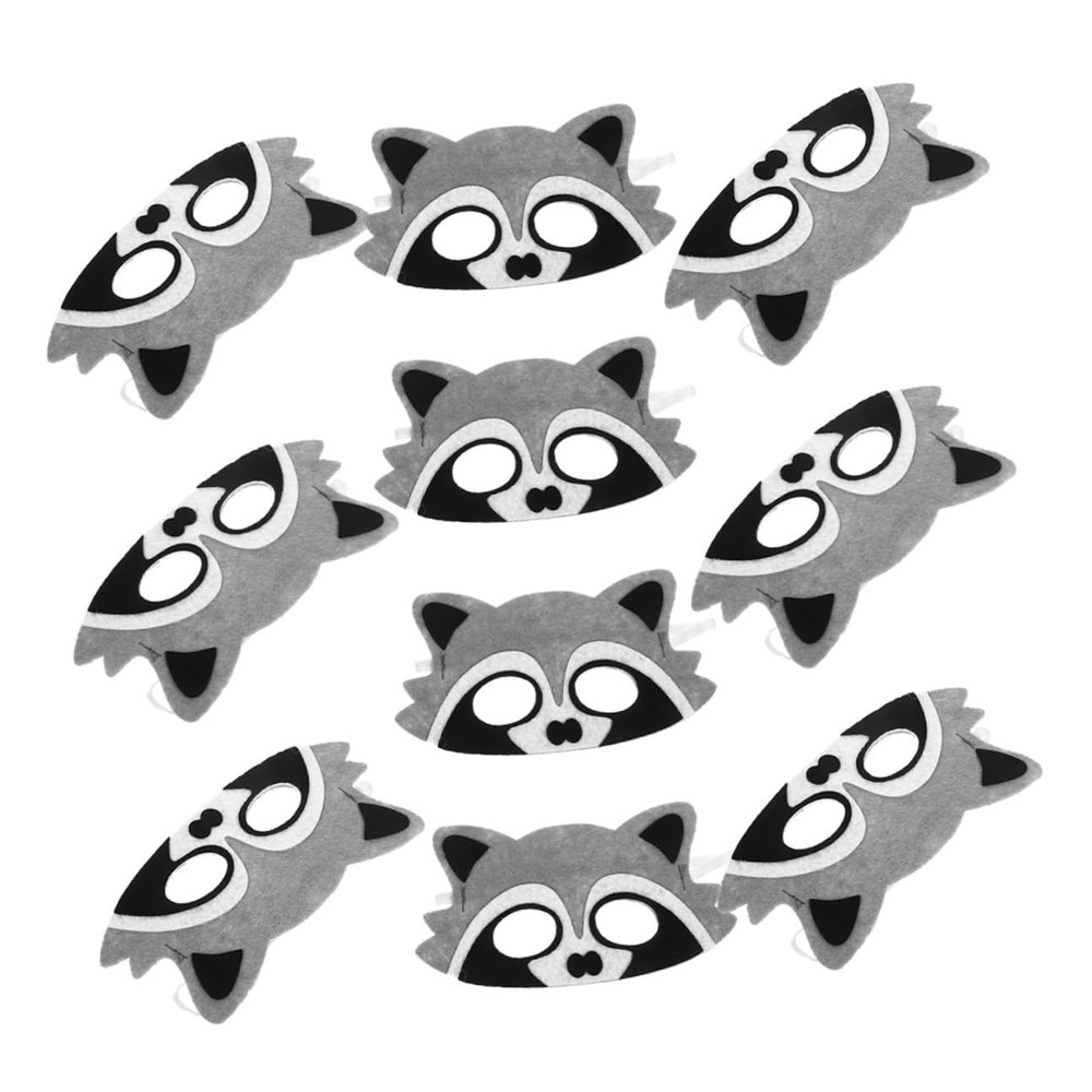 BESPORTBLE 10pcs Felt Jungle Animal Masks for Elastic Strap Cartoon Eye Masks for Zoo Birthday Parties School Plays Camping Events Group Activities and Themed Performances