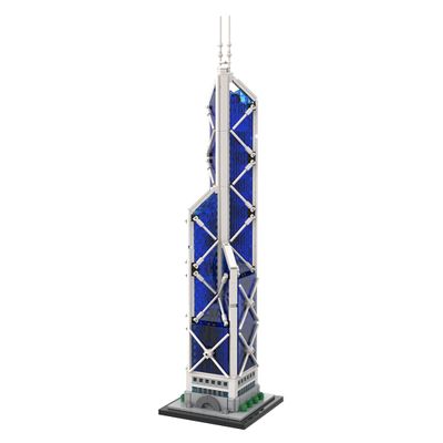 Architecture Bank of China Tower City Skyline Landmark Buildings, 1:8000 Modular House Building Set, 1700 Pieces Street View Bricks for Adults, Modular Buildings Authored by SPBrix