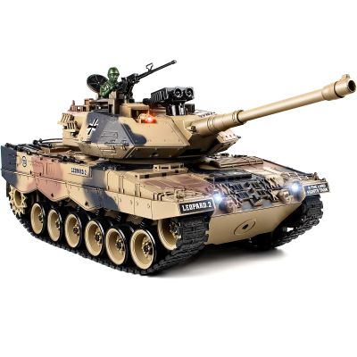 Supdex 1:18 Remote Control Tank That Shoot, 2.4G German Leopard II RC Tank Model Toys, Army Toy with Smoke, Lights, Sound and Recoil,Military RC Vehicle for Adults and Kids 6+Year Old