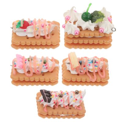 Abaodam 5pcs Artificial Biscuits Cookie Models Realistic Faux Chocolate Dessert Props for Home Kitchen Decoration and Photography Display Miniature Food