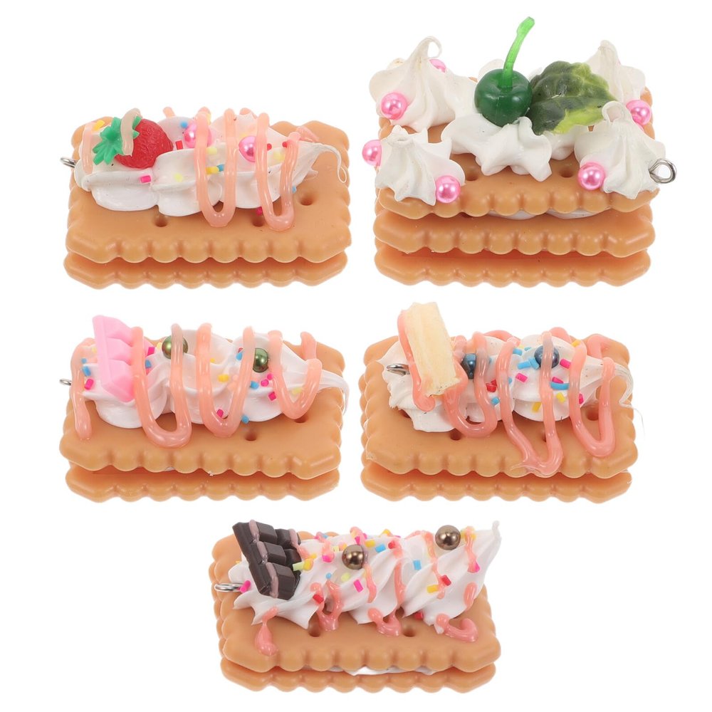 Abaodam 5pcs Artificial Biscuits Cookie Models Realistic Faux Chocolate Dessert Props for Home Kitchen Decoration and Photography Display Miniature Food