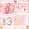 13th Birthday Decorations for Girls, 13 Year Old Girl Birthday Decorations Rose Gold Foil Balloons Happy 13th Birthday Banner Background Cloth view 3