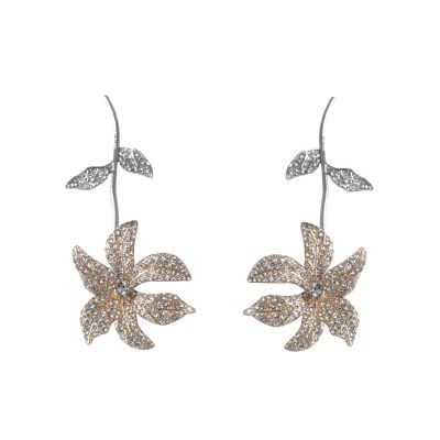9.5 * 4.5cm Bohemian Alloy Flower Earrings,golden,9.5 * 4.5cm