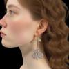 9.5 * 4.5cm Bohemian Alloy Flower Earrings,golden,9.5 * 4.5cm view 3