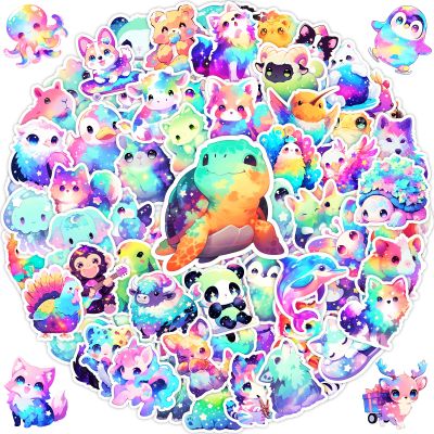 100 Pcs Cute Rainbow Animal Stickers for Kids Girls Teens, Waterproof Vinyl Pet Decals,Cartoon Starry Animal Sticker for Water Bottle,Laptop,Gift for Valentine's Day,Teaching Rewards,Party Favors