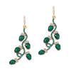 6.9 * 2.2cm Vintage Irregular Long Leaf Christmas Alloy Earrings ,green,6.9 * 2.2cm view 1