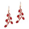 6.9 * 2.2cm Vintage Irregular Long Leaf Christmas Alloy Earrings ,green,6.9 * 2.2cm view 3