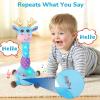 JISON21 Dancing Talking Giraffe Baby Toy, Adjustable Volume Interactive Mimicking Toy Singing Recording Repeating What You Say Giraffe Toy, Musical Birthday Gift for Grandkids Infants Toddlers(Blue) view 4