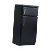 1:12 Scale Dollhouse Kitchen Fridge Freezer, Simulation Refrigerator, Home Dining Room Living Room Wooden Dollhouse Furniture, Black view 1