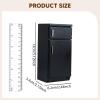 1:12 Scale Dollhouse Kitchen Fridge Freezer, Simulation Refrigerator, Home Dining Room Living Room Wooden Dollhouse Furniture, Black view 2
