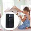 1:12 Scale Dollhouse Kitchen Fridge Freezer, Simulation Refrigerator, Home Dining Room Living Room Wooden Dollhouse Furniture, Black view 4